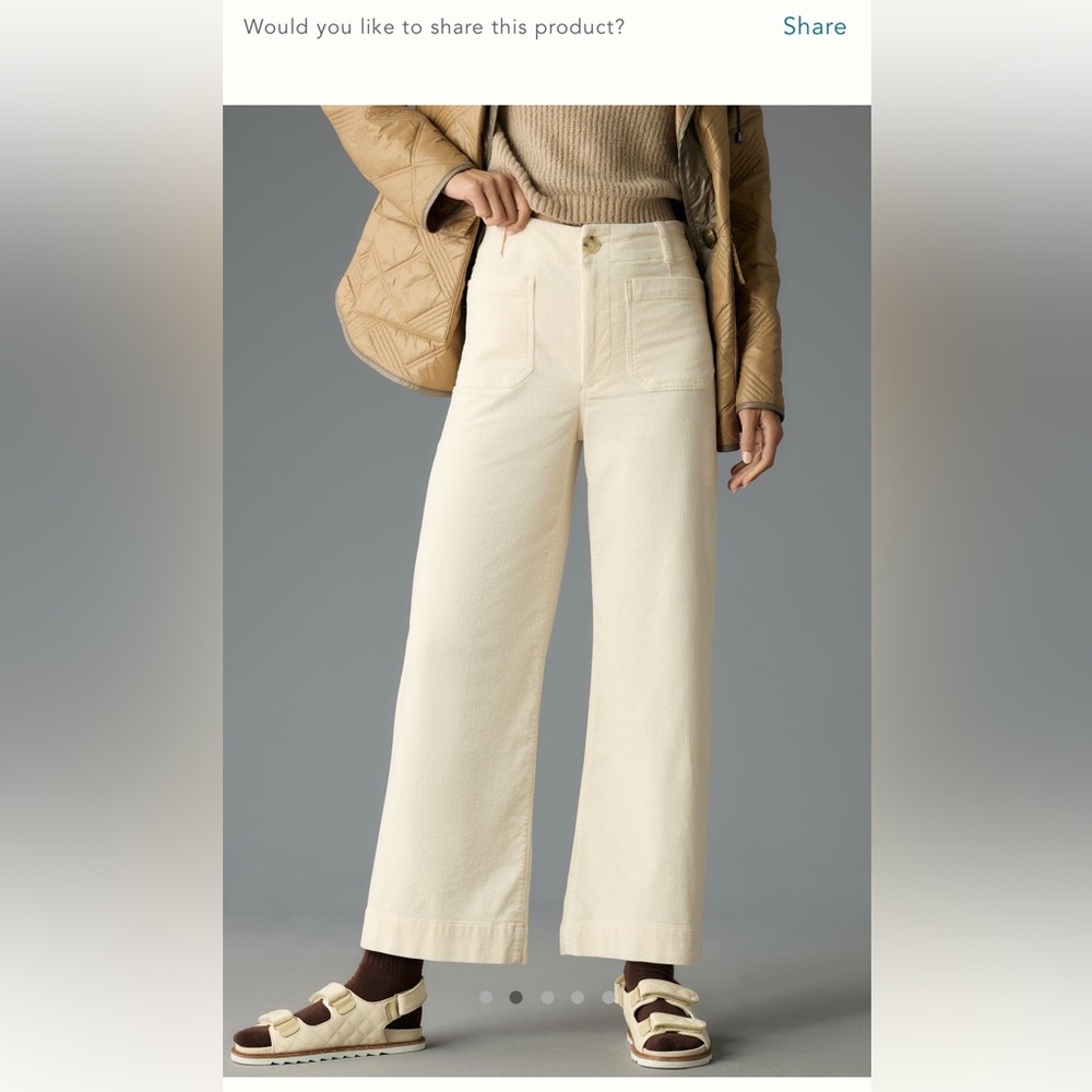 The colotte Cropped Wide-leg Corduroy Pants by Maeve